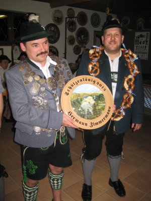 Foto Sch&uuml;tzenk&ouml;nig Zimmermann Hermann mit Vizek&ouml;nig Steinbrecher Hans