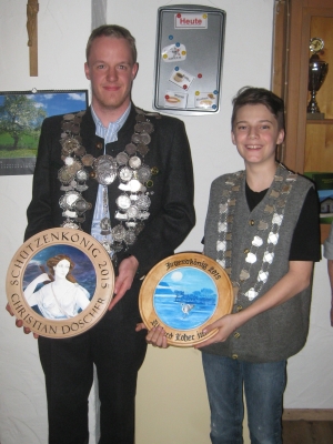 Foto Sch&uuml;tzenk&ouml;nig Christian D&ouml;scher und Jugendk&ouml;nig Richard Loher