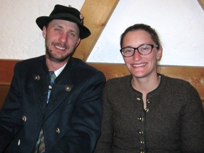 Foto auf dem Gausch&uuml;tzenball F&auml;hnrich Hubert und Schriftf&uuml;hrerin Kathrin Strasser