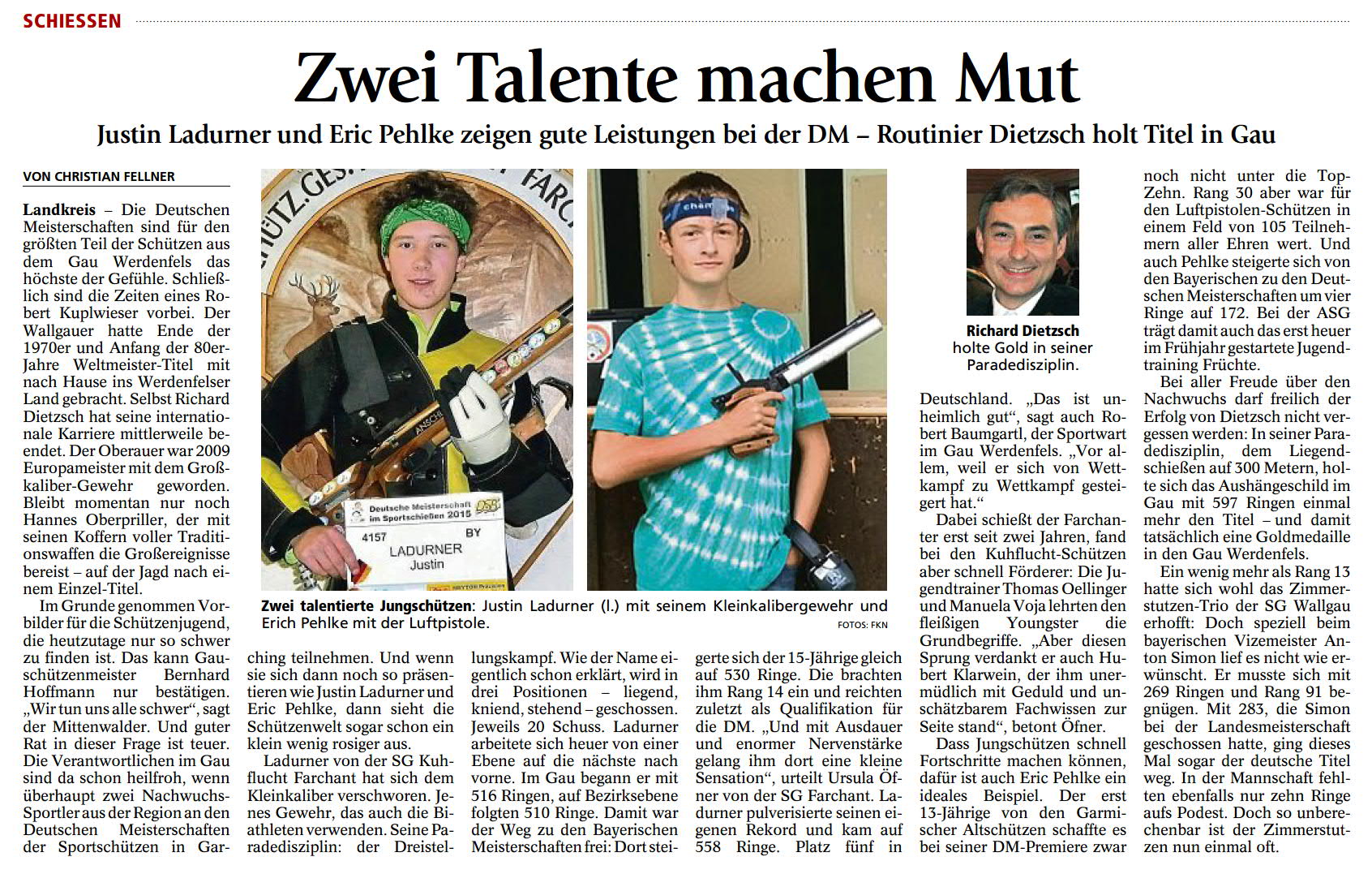 Artikel im Garmisch-Partenkirchner Tagblatt