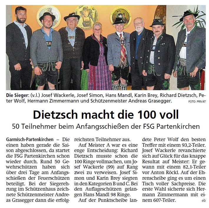 Artikel im Garmisch-Partenkirchner Tagblatt