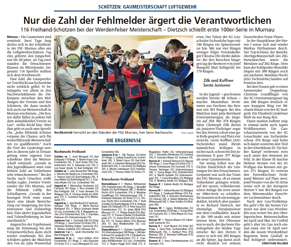 Artikel im Garmisch-Partenkirchner Tagblatt